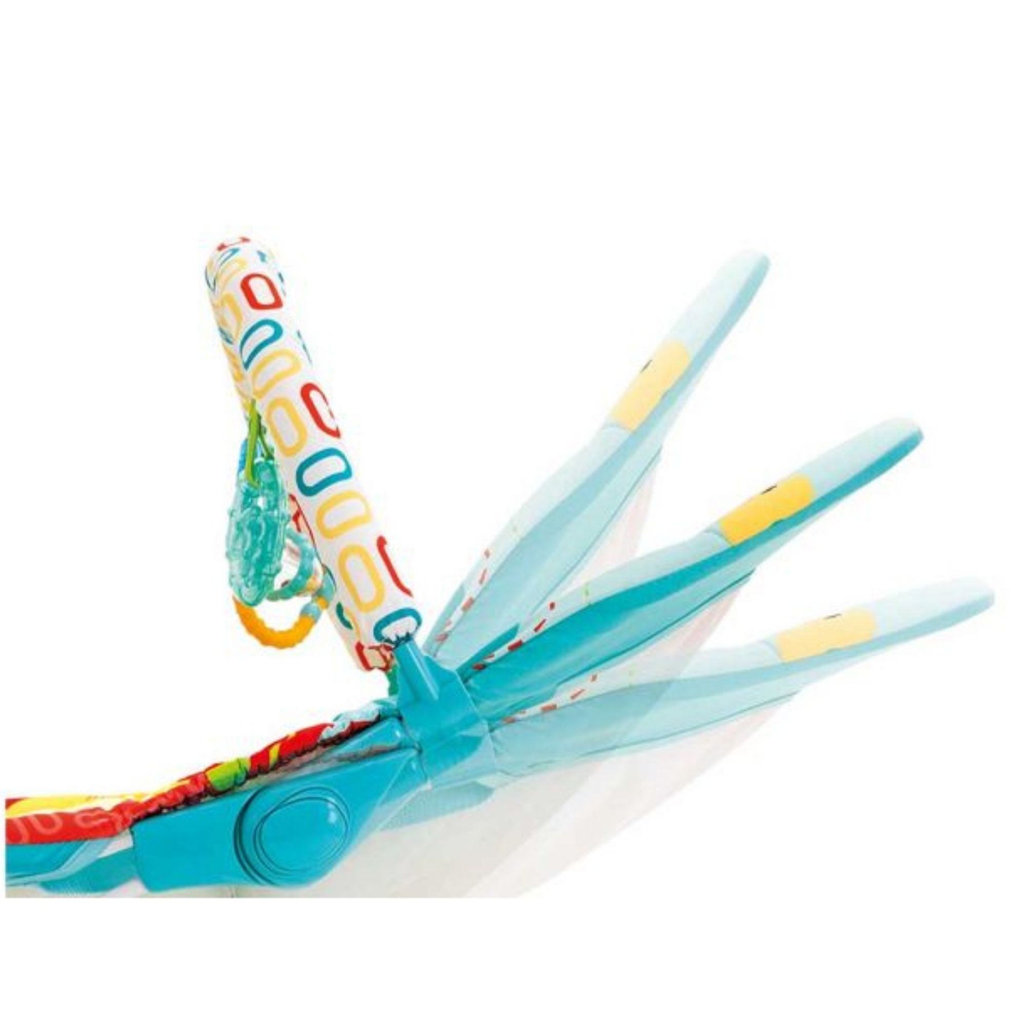 Musical vibrational baby bouncer designed to soothe and entertain infants
