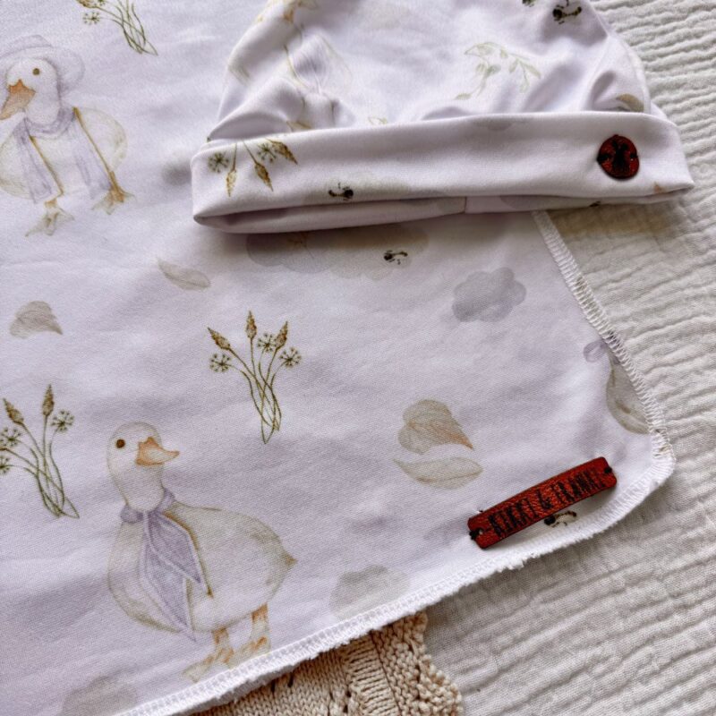 Silly Goose Blue -Swaddle and Beanie Set