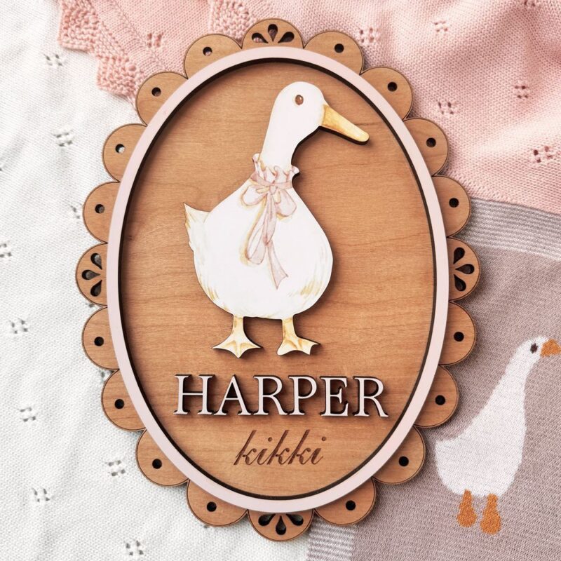 Silly Goose Name Plaque – Custom Wooden Nursery Sign
